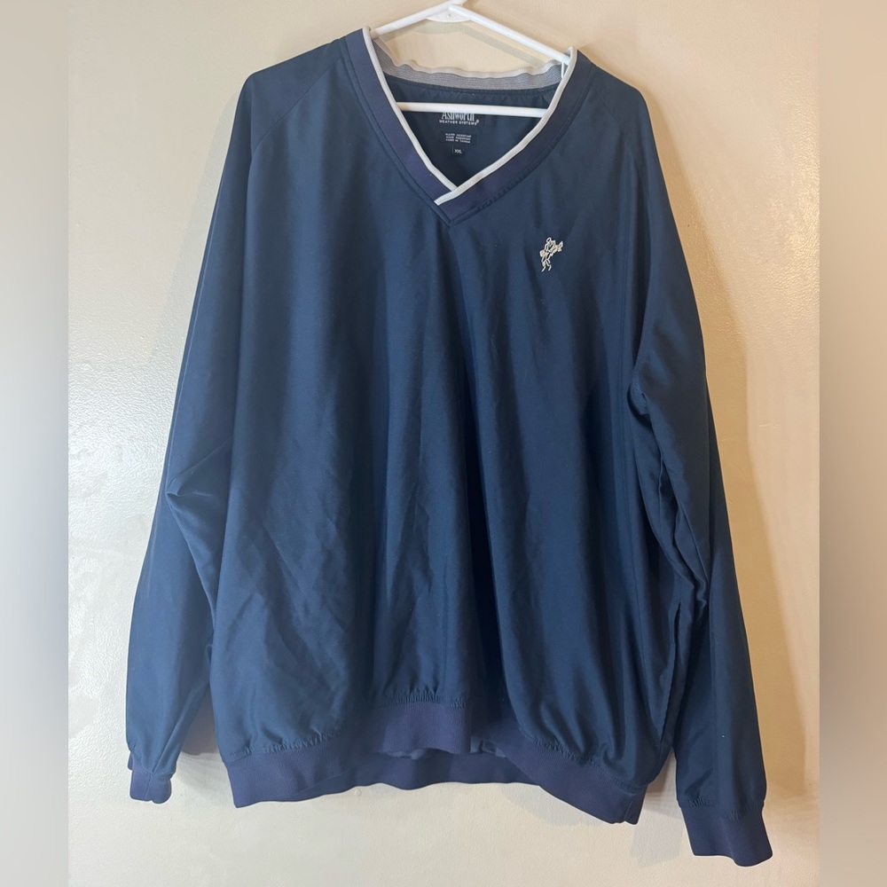 Ashworth Golf Sweater Mens XXL Blue V Neck Long Sleeve